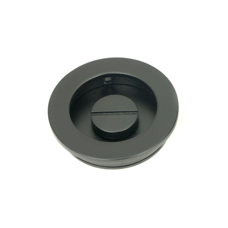 From The Anvil - Matt Black 60mm Plain Round Pull - Privacy Set | Sku. 50220 | Trade Door Handles.