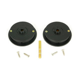 From The Anvil - Matt Black 60mm Plain Round Pull - Privacy Set | Sku. 50220 | Trade Door Handles.