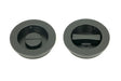 From The Anvil - Matt Black 60mm Plain Round Pull - Privacy Set | Sku. 50220 | Trade Door Handles.