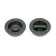 From The Anvil - Matt Black 60mm Plain Round Pull - Privacy Set | Sku. 50220 | Trade Door Handles.