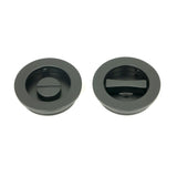 From The Anvil - Matt Black 60mm Plain Round Pull - Privacy Set | Sku. 50220 | Trade Door Handles.