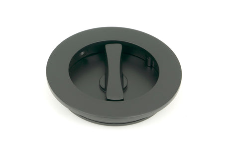 From The Anvil - Matt Black 75mm Plain Round Pull - Privacy Set | Sku. 50221 | Trade Door Handles.