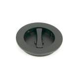 From The Anvil - Matt Black 75mm Plain Round Pull - Privacy Set | Sku. 50221 | Trade Door Handles.