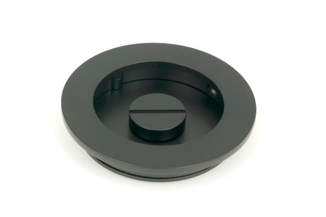 From The Anvil - Matt Black 75mm Plain Round Pull - Privacy Set | Sku. 50221 | Trade Door Handles.