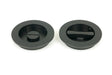 From The Anvil - Matt Black 75mm Plain Round Pull - Privacy Set | Sku. 50221 | Trade Door Handles.
