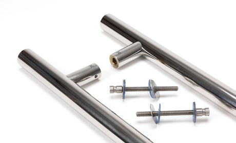 From The Anvil - Polished Marine SS (316) 0.6m T Bar Handle B2B Fix 32mm | Sku. 50241 | Trade Door Handles.