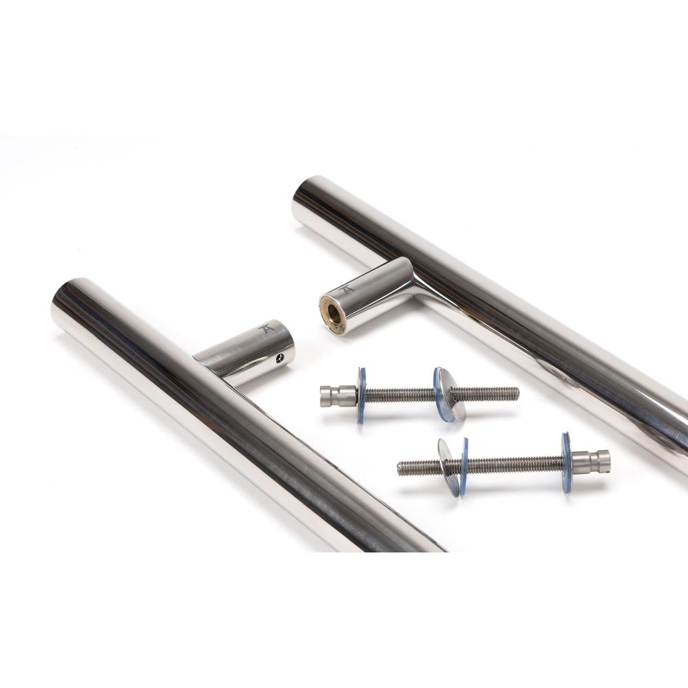 From The Anvil - Polished Marine SS (316) 0.9m T Bar Handle B2B Fix 32mm | Sku. 50244 | Trade Door Handles.