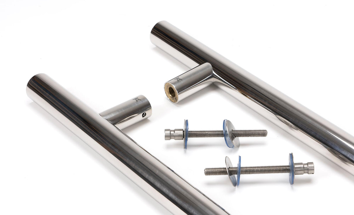 From The Anvil - Polished Marine SS (316) 1.8m T Bar Handle B2B Fix 32mm | Sku. 50253 | Trade Door Handles.