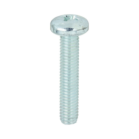 This is an image of Timco - Metric Threaded Machine Screws - PZ - Pan Head - Zinc M5 x 25mm - (100 PCS Box) 5025PPM