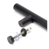 From The Anvil - Matt Black SS (316) 1.2m T Bar Handle Bolt Fix 32mm | Sku. 50261 | Trade Door Handles.