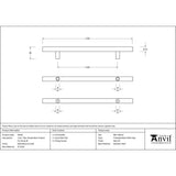 From The Anvil - Matt Black SS (316) 1.5m T Bar Handle B2B Fix 32mm | Sku. 50265 | Trade Door Handles.