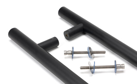 From The Anvil - Matt Black SS (316) 1.8m T Bar Handle B2B Fix 32mm | Sku. 50268 | Trade Door Handles.