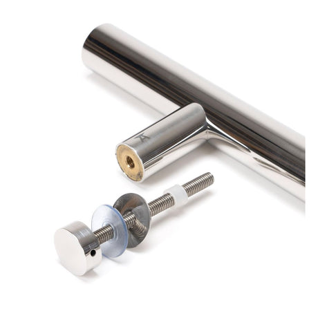 From The Anvil - Polished SS (304) 100mm Bolt Fixings for T Bar (2) | Sku. 50272 | Trade Door Handles.
