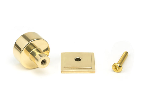 From The Anvil - Polished Brass Kelso Cabinet Knob - 25mm (Square) | Sku. 50294 | Trade Door Handles.