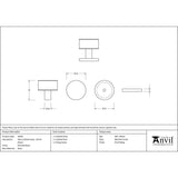 From The Anvil - Polished Brass Kelso Cabinet Knob - 32mm (Plain) | Sku. 50295 | Trade Door Handles.