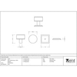 From The Anvil - Polished Brass Kelso Cabinet Knob - 32mm (Square) | Sku. 50297 | Trade Door Handles.