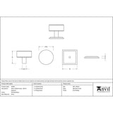 From The Anvil - Polished Brass Kelso Cabinet Knob - 38mm (Square) | Sku. 50300 | Trade Door Handles.