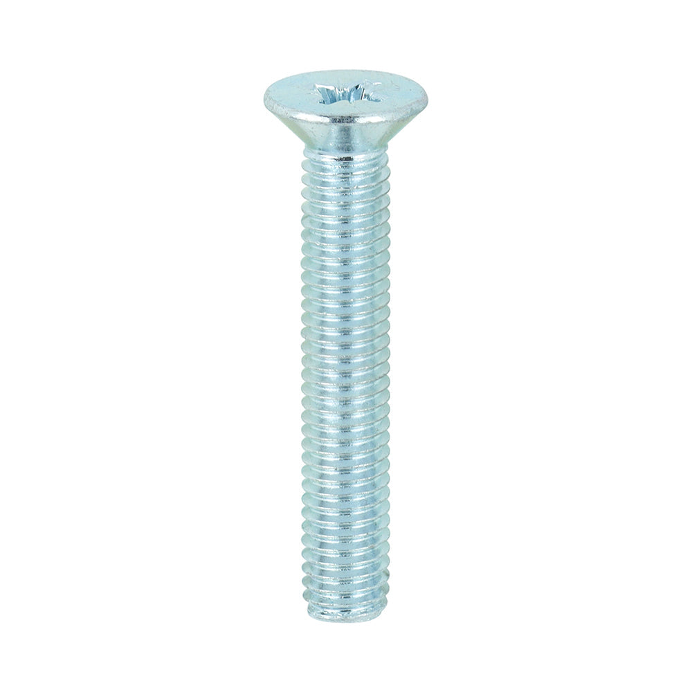 This is an image of Timco - Metric Threaded Machine Screws - PZ - Countersunk - Zinc M5 x 30mm - (100 PCS Box) 5030CPM