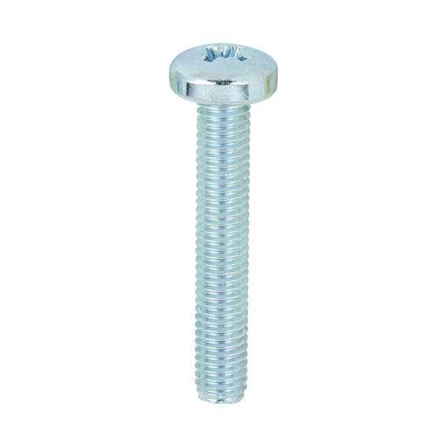 This is an image of Timco - Metric Threaded Machine Screws - PZ - Pan Head - Zinc M5 x 30mm - (100 PCS Box) 5030PPM