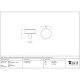From The Anvil - Polished Chrome Kelso Cabinet Knob - 38mm (No rose) | Sku. 50332 | Trade Door Handles.