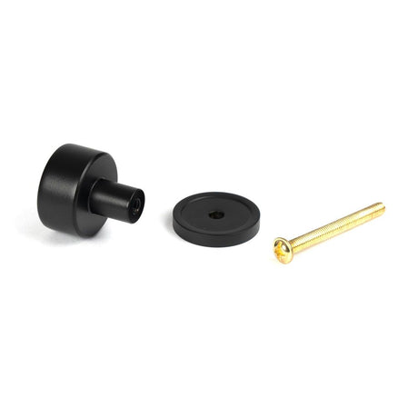 From The Anvil - Matt Black Kelso Cabinet Knob - 25mm (Plain) | Sku. 50337 | Trade Door Handles.