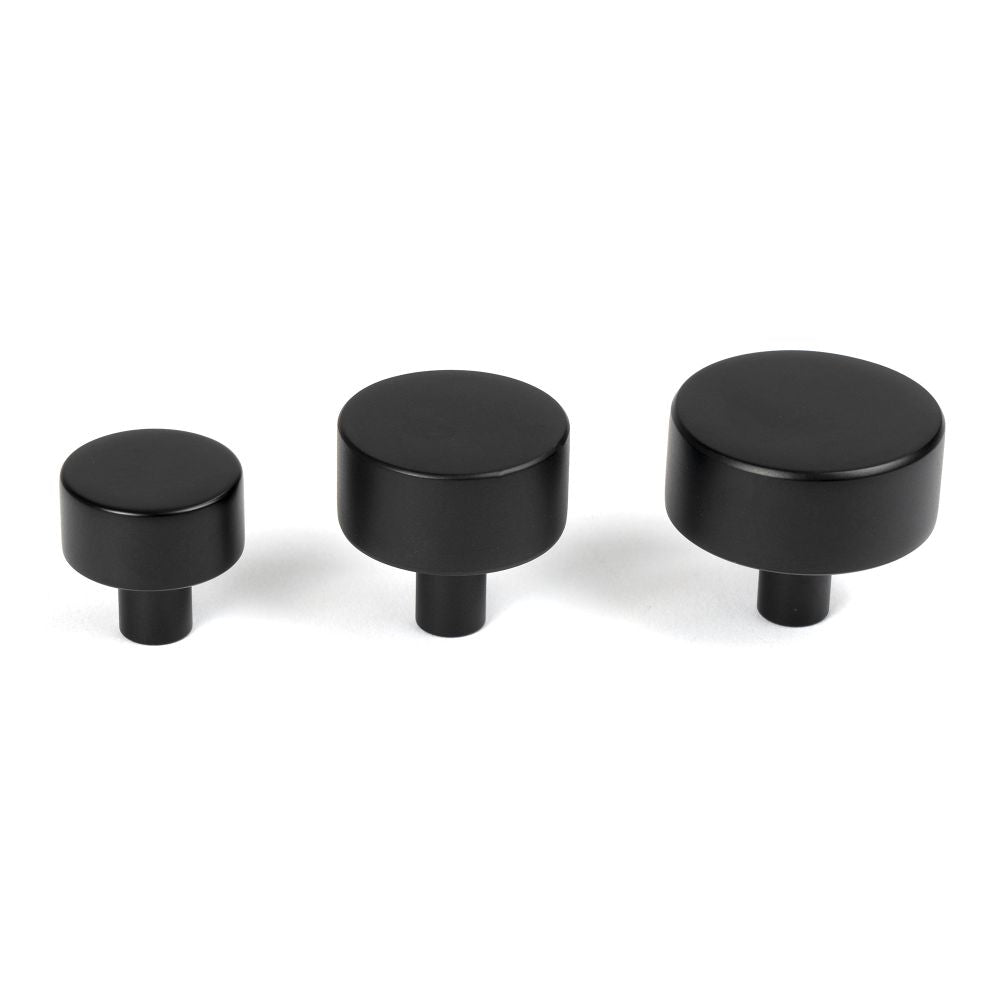 From The Anvil - Matt Black Kelso Cabinet Knob - 25mm (No rose) | Sku. 50338 | Trade Door Handles.