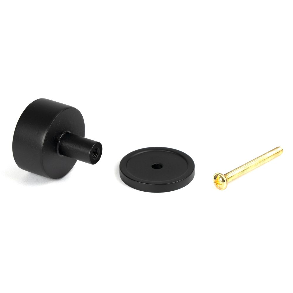 From The Anvil - Matt Black Kelso Cabinet Knob - 32mm (Plain) | Sku. 50340 | Trade Door Handles.