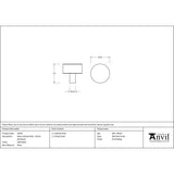 From The Anvil - Matt Black Kelso Cabinet Knob - 32mm (No rose) | Sku. 50341 | Trade Door Handles.