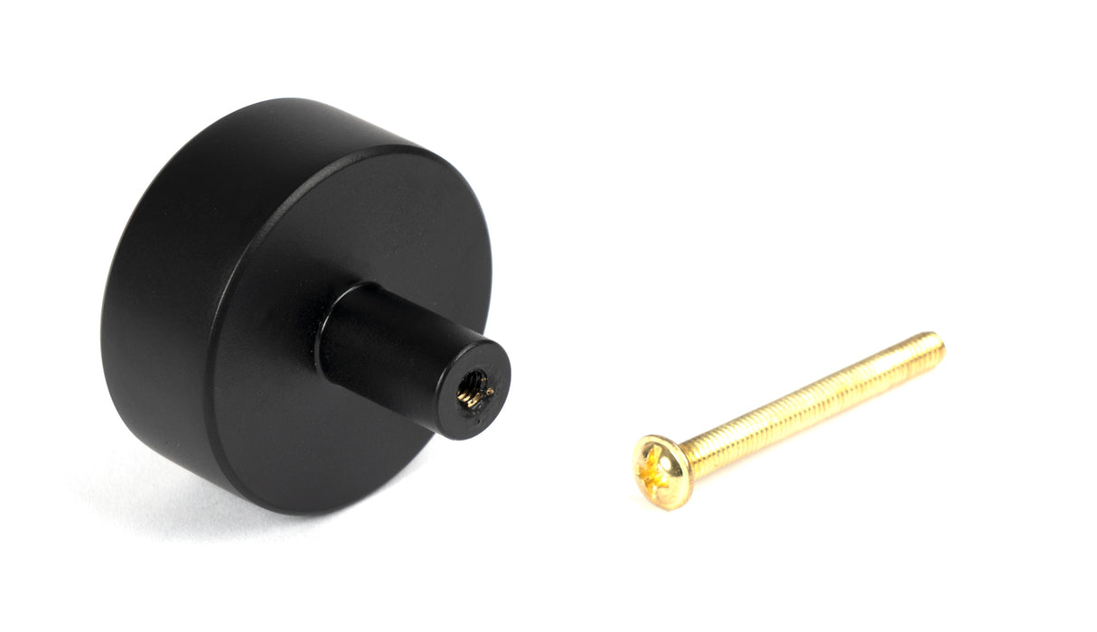 From The Anvil - Matt Black Kelso Cabinet Knob - 38mm (No rose) | Sku. 50344 | Trade Door Handles.