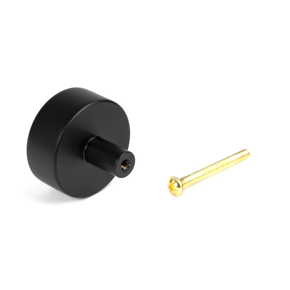 From The Anvil - Matt Black Kelso Cabinet Knob - 38mm (No rose) | Sku. 50344 | Trade Door Handles.
