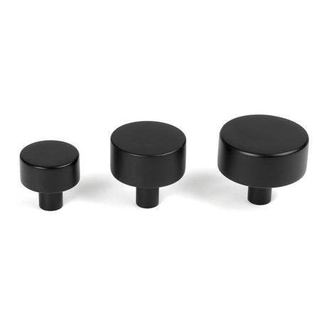 From The Anvil - Matt Black Kelso Cabinet Knob - 38mm (No rose) | Sku. 50344 | Trade Door Handles.