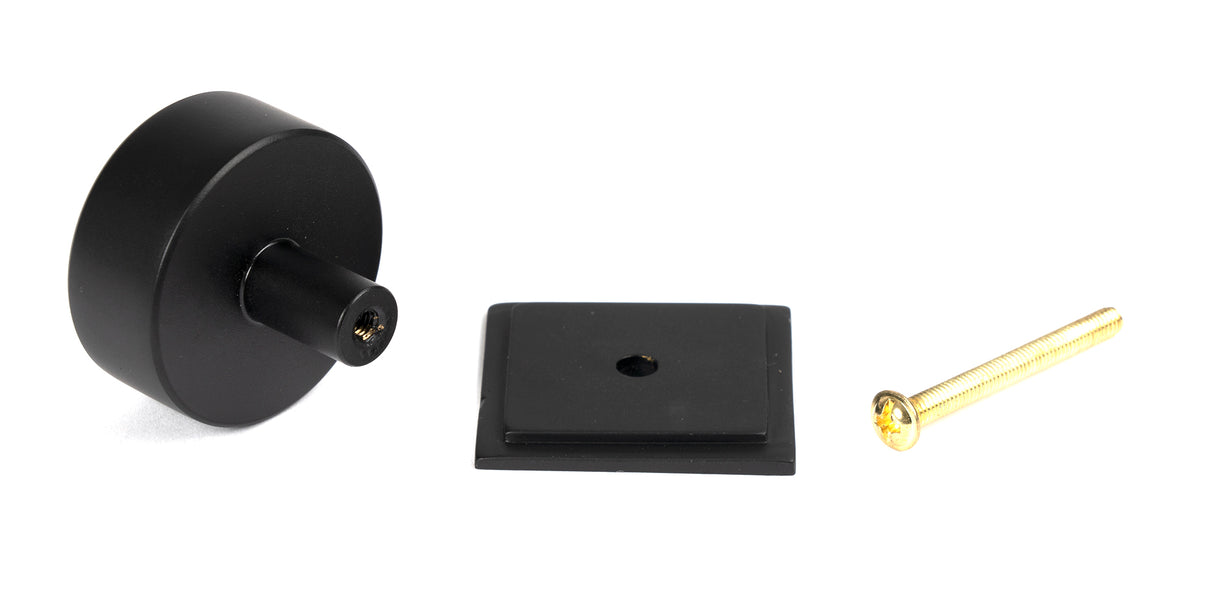 From The Anvil - Matt Black Kelso Cabinet Knob - 38mm (Square) | Sku. 50345 | Trade Door Handles.