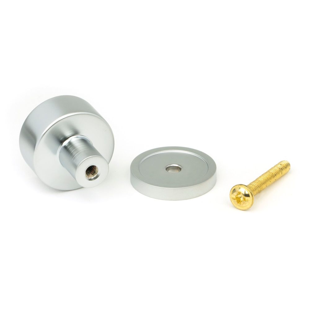 From The Anvil - Satin Chrome Kelso Cabinet Knob - 25mm (Plain) | Sku. 50349 | Trade Door Handles.