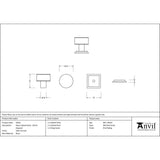 From The Anvil - Satin Chrome Kelso Cabinet Knob - 25mm (Square) | Sku. 50351 | Trade Door Handles.