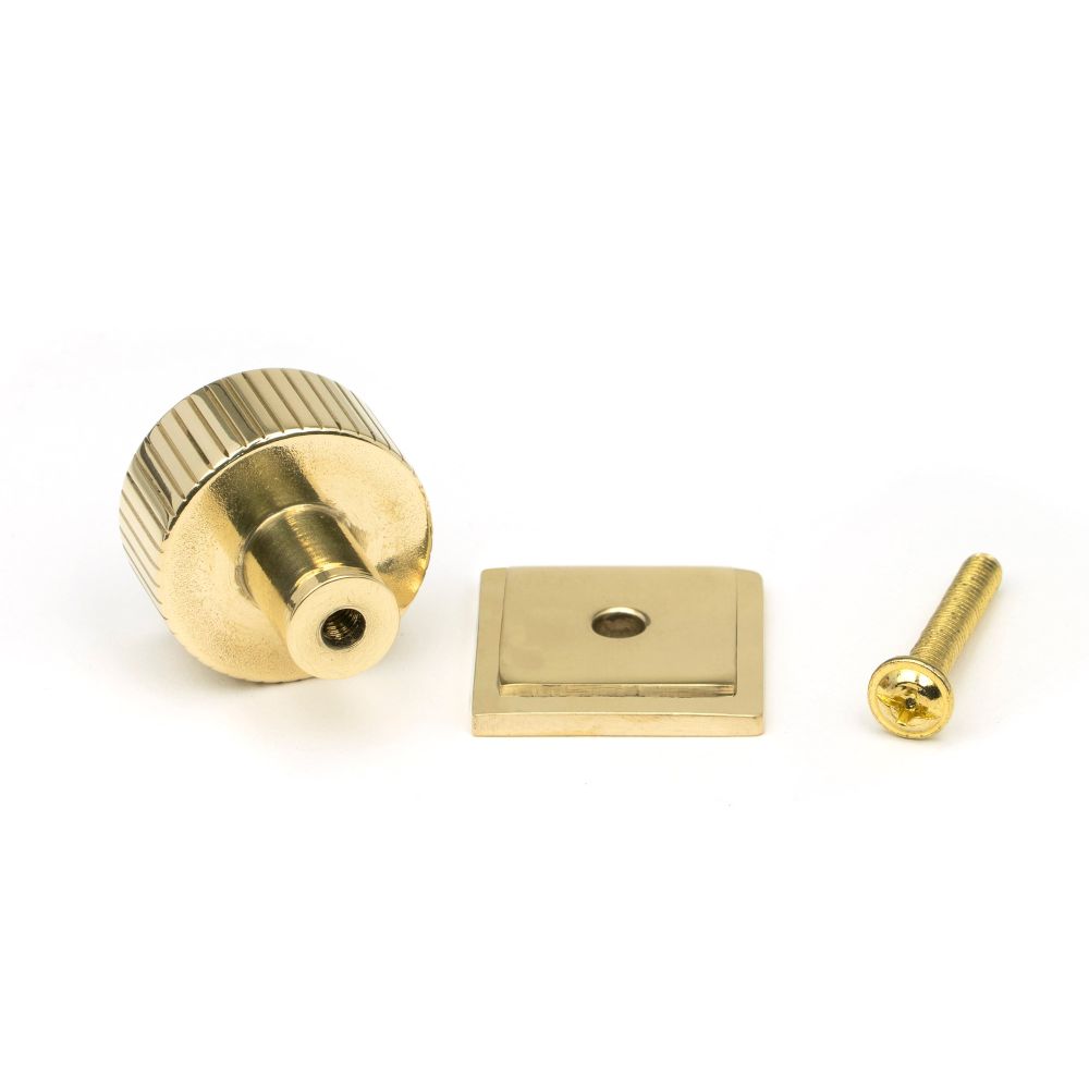 From The Anvil - Polished Brass Judd Cabinet Knob - 25mm (Square) | Sku. 50363 | Trade Door Handles.