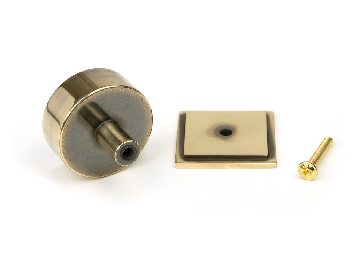 From The Anvil - Aged Brass Kelso Cabinet Knob - 38mm (Square) | Sku. 50375 | Trade Door Handles.