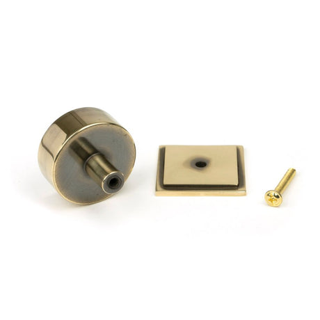 From The Anvil - Aged Brass Kelso Cabinet Knob - 38mm (Square) | Sku. 50375 | Trade Door Handles.