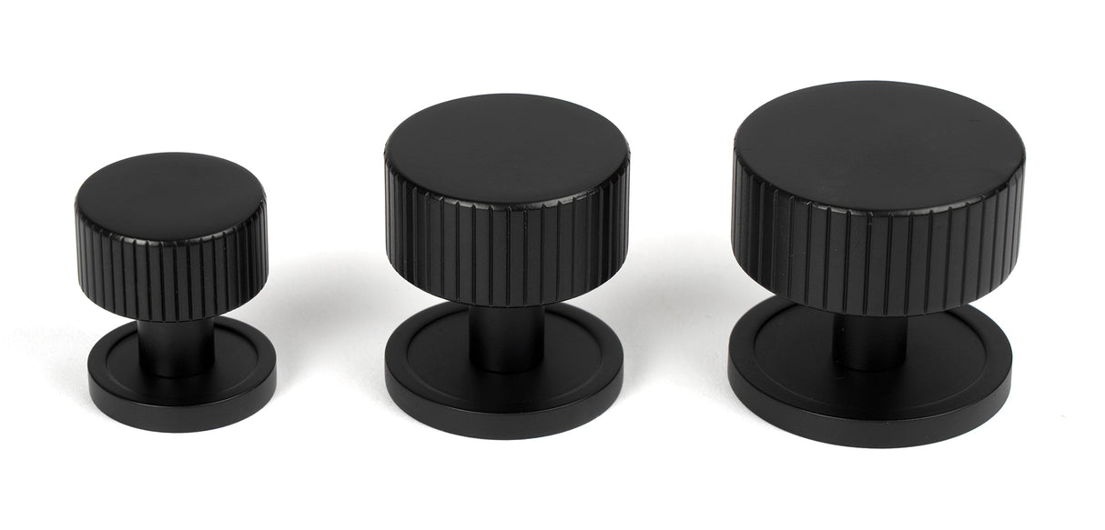 From The Anvil - Matt Black Judd Cabinet Knob - 25mm (Plain) | Sku. 50424 | Trade Door Handles.