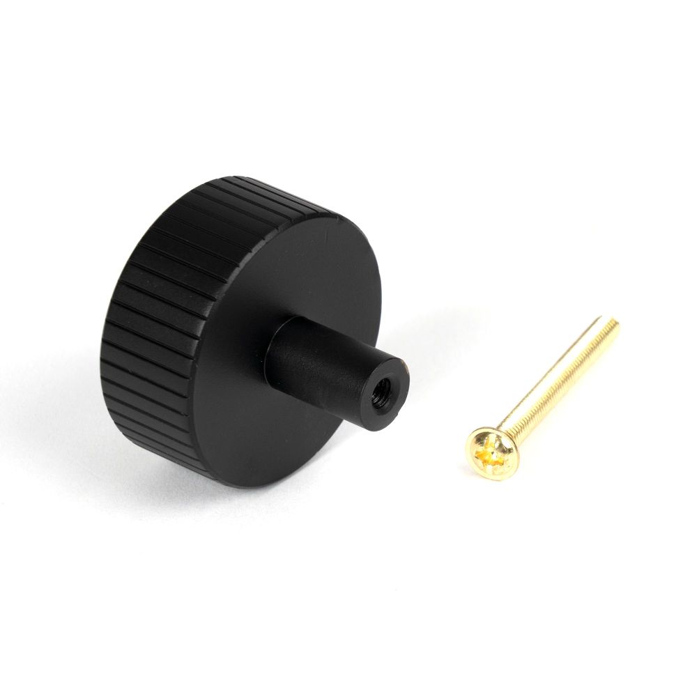 From The Anvil - Matt Black Judd Cabinet Knob - 38mm (No rose) | Sku. 50431 | Trade Door Handles.