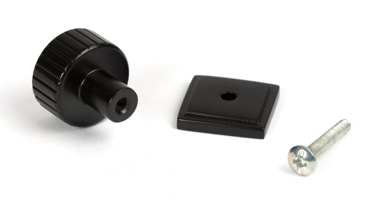 From The Anvil - Aged Bronze Judd Cabinet Knob - 25mm (Square) | Sku. 50450 | Trade Door Handles.