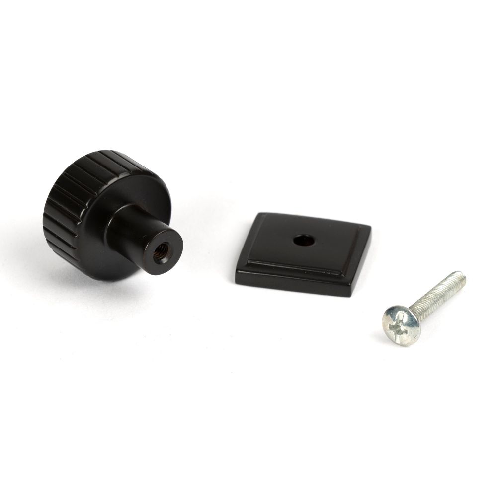 From The Anvil - Aged Bronze Judd Cabinet Knob - 25mm (Square) | Sku. 50450 | Trade Door Handles.