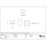 From The Anvil - Polished Bronze Kelso Cabinet Knob - 32mm (Square) | Sku. 50465 | Trade Door Handles.