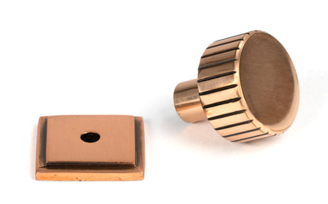 From The Anvil - Polished Bronze Judd Cabinet Knob - 25mm (Square) | Sku. 50474 | Trade Door Handles.