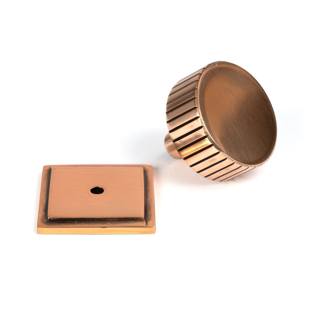 From The Anvil - Polished Bronze Judd Cabinet Knob - 38mm (Square) | Sku. 50480 | Trade Door Handles.