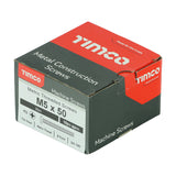 This is an image of Timco - Metric Threaded Machine Screws - PZ - Pan Head - Zinc M5 x 50mm - (100 PCS Box) 5050PPM