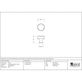 From The Anvil - Polished Nickel Scully Cabinet Knob - 25mm | Sku. 50512 | Trade Door Handles.