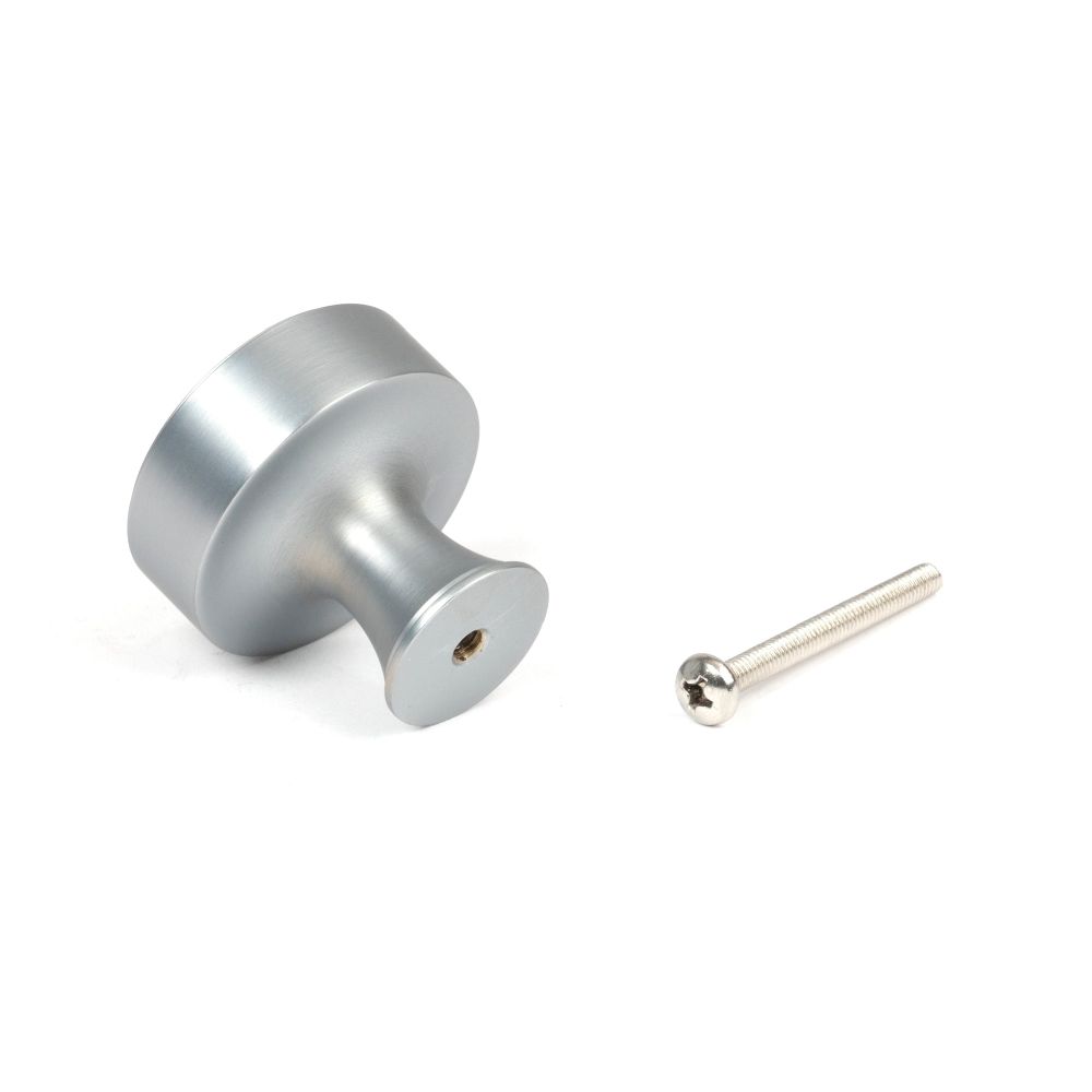 From The Anvil - Satin Chrome Scully Cabinet Knob - 38mm | Sku. 50542 | Trade Door Handles.