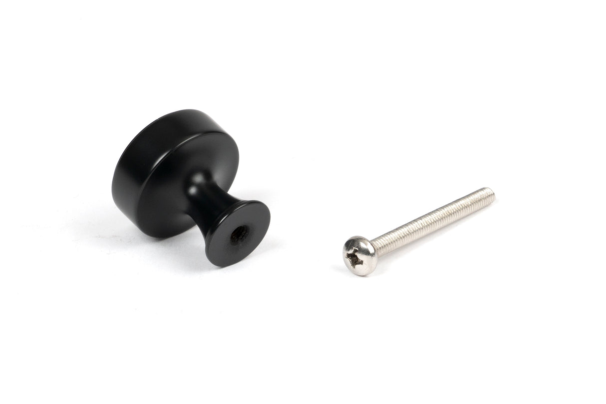 From The Anvil - Matt Black Scully Cabinet Knob - 25mm | Sku. 50554 | Trade Door Handles.