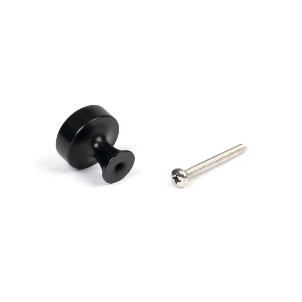 From The Anvil - Matt Black Scully Cabinet Knob - 25mm | Sku. 50554 | Trade Door Handles.
