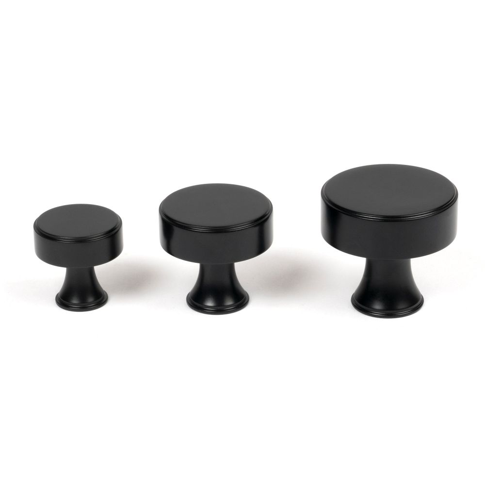 From The Anvil - Matt Black Scully Cabinet Knob - 25mm | Sku. 50554 | Trade Door Handles.
